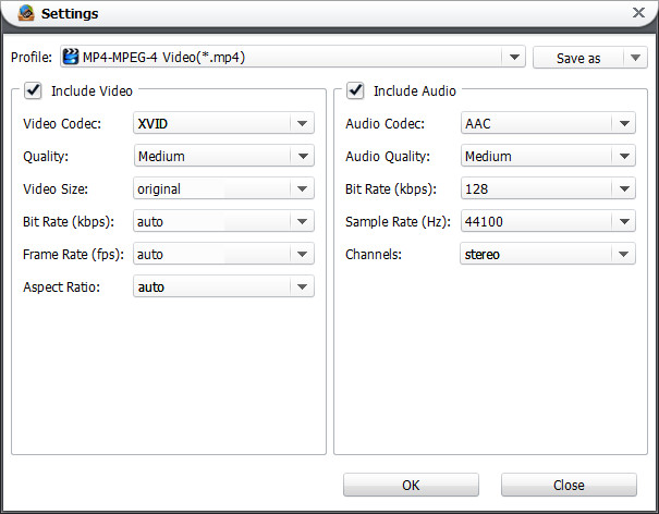 Blu-ray Video Converter Settings